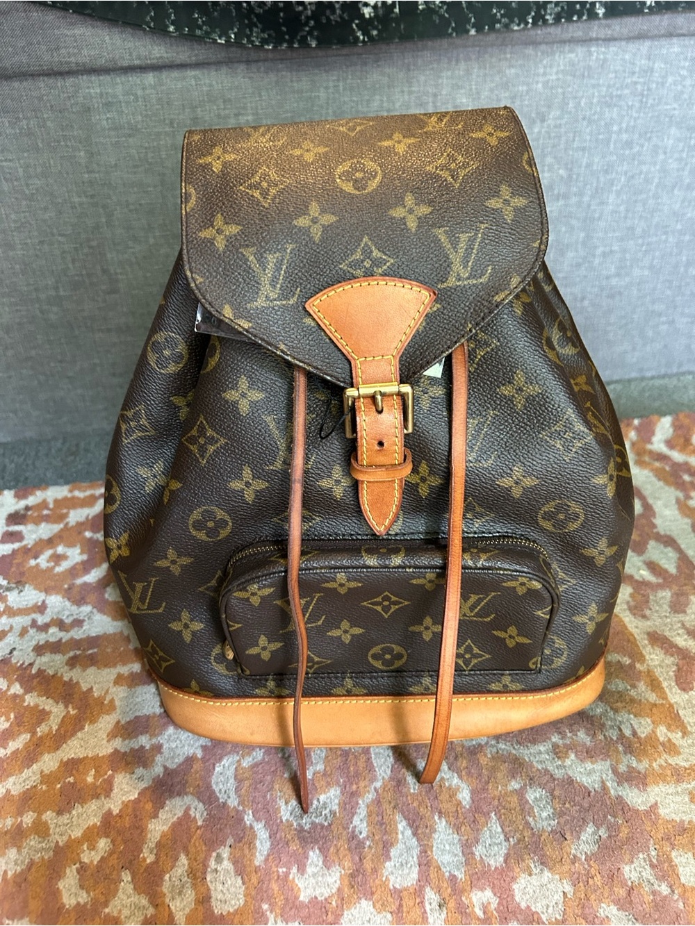 Louis Vuitton Monogram Montsouris MM Backpack with Vachetta Accents